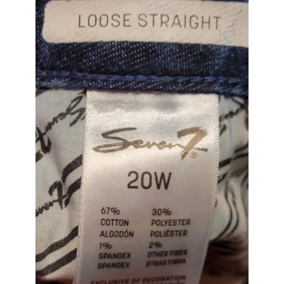 Seven 7 Womens Loose Straight Fit Jeans Size 20W measures 42Wx30.5L EUC - Picture 7 of 11